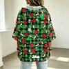 Women's Christmas Print Hooded Loose Fit Sweatshirt