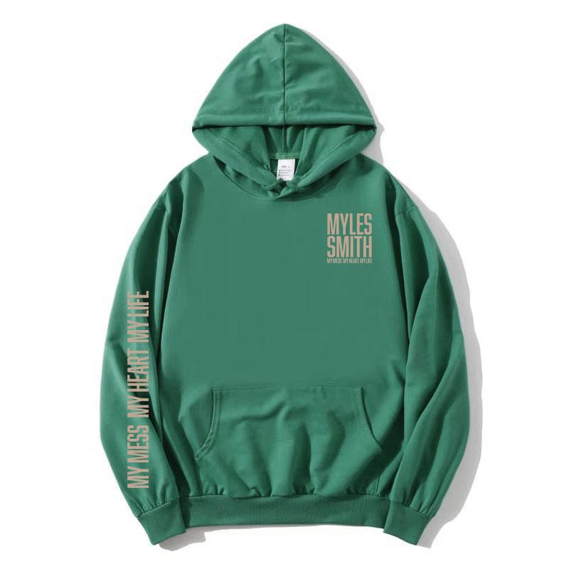 

My Mess, My Heart, My Life Hoodies Myles Smith Print Sweatshirt Long Sleeve Fleece Hooded Pullovers Unisex Streetwear Top XS