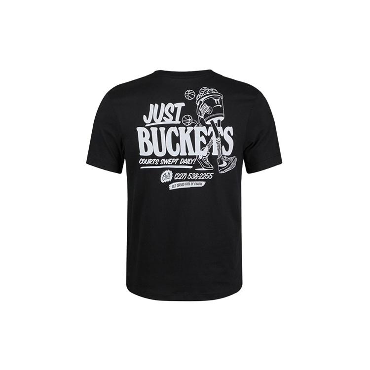 Nike Back Basketball Graffiti Printing Short Sleeve Black Men's CD0959-010