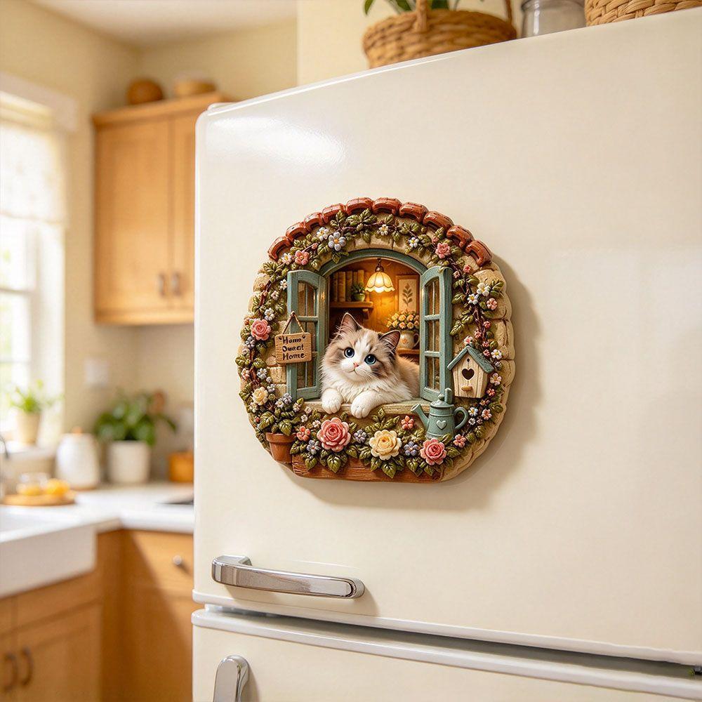 3D Relief Refrigerator Magnet Resin 3D Refrigerator Stickers Kitchen Decor
