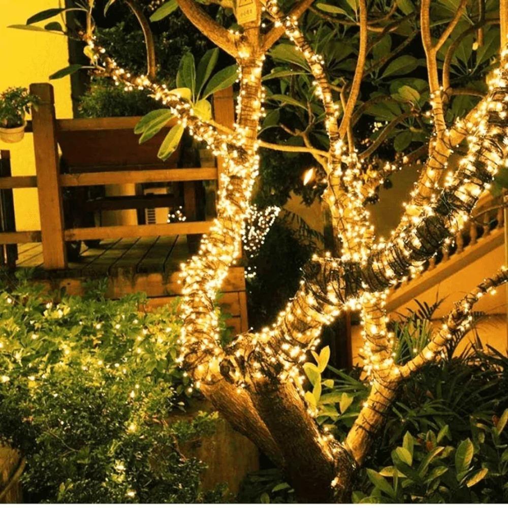 Solar String Lights Outdoor 5m/10m/20m/30m Fairy Lights  with 8 Modes Copper Wire Lights for Garden Decorations Yard Wedding