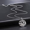 Arabic Letter Round Pendant Necklace for Women Men Chain Necklace Memory Birthday Gift Stainless Steel Jewelry 2026 Wholesale