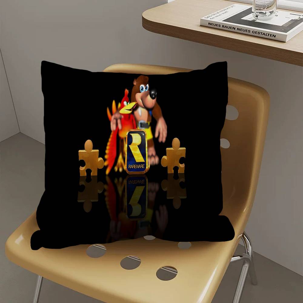 

Game B-Banjo-K-Kazooie Cushion Cover Inches Farmhouse Decor Home Throw Pillow Covers for Couch Decorations 12x12Inch
