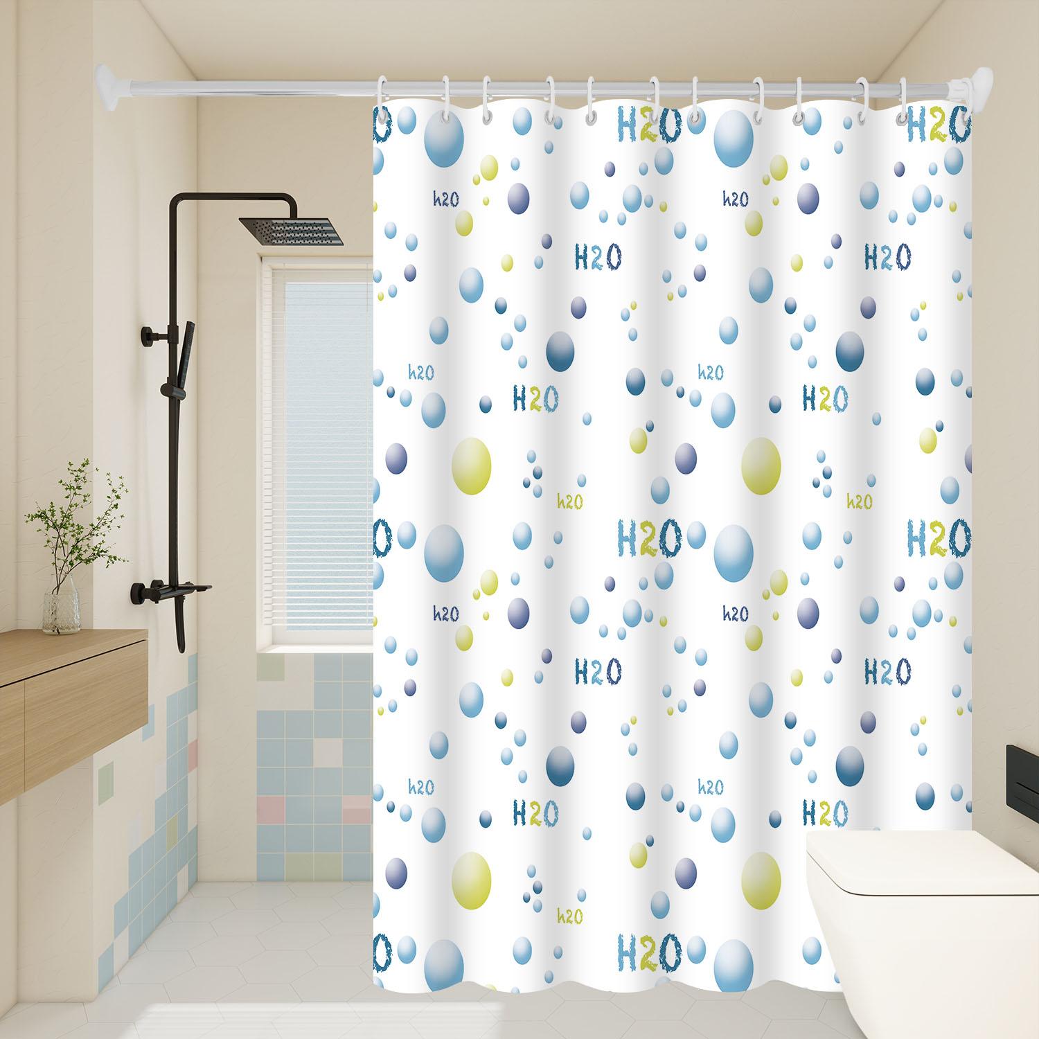 

1Pc Cute Water Molecular Kids Shower Curtain Funny Cartoon Waterproof Peva Bathroom Decor W60H190(CM)-1 Pcs