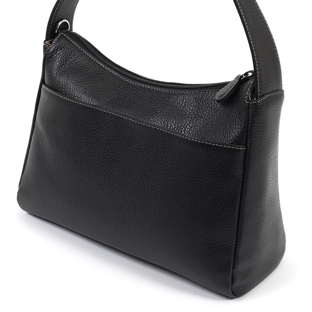 2-Wege-Tasche mit Schultergurt Beige Stitch 15521 [Kitamura] Halb-Schulter Y-1377 Damen Schwarz/Sand [Schwarz]