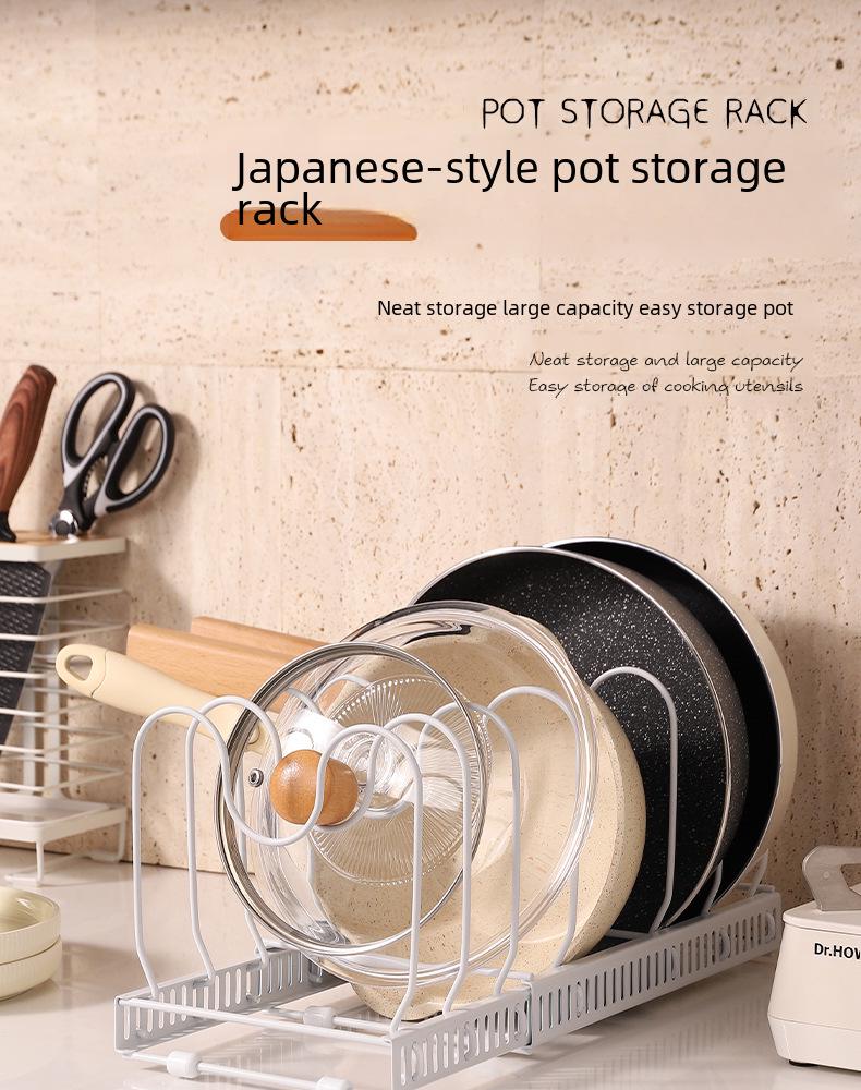 Retractable Pot Lid Rack for Kitchen Countertop Storage