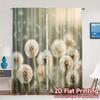 2pcs   2D FLAT PRINTING Curtains (Without Rod) Dandelion Bliss Popular Minimalist Curtains Semi-Sheer Curtains Decorations For