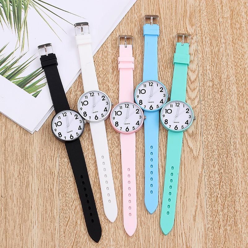 Students Soft Exam Cute Mori Girl Candy Color Couple Girlfriend Watch Trendy Simple Quartz Watch