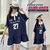 Girls' summer dress college style polo collar short sleeved dress 2026 new children's Korean casual long dress