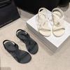 Wear one-pedal versatile waterproof beach shoes 2025 summer new soft-soled lightweight Roman shoes flat-heeled sandals women