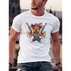 Cowboy Yorkshire Terrier Dog Guns Graphic Men's T-Shirt Breathable Short Sleeve Casual Tee