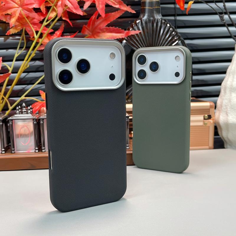 Original Technology Woven Leather For MagSafe Phone Case For IPhone 17 16 15 14 13 Pro Max Alloy Lens Wireless Charging Cover