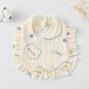Ruffle Baby Drool Bibs: Pure Cotton Printed Lace Bibs