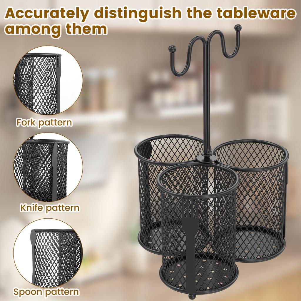 Redskapskorg Bestickhållare Köksbänk Bestickorganisatör Metallredskapshållare Ställ Torkställ För Hemmet