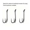 20PCS #6-#12 Salmon Double Fly Hooks High Carbon Steel Black Nickel Sharp Barb Streamer Wet Flies Trout Steelhead Fishing Lures