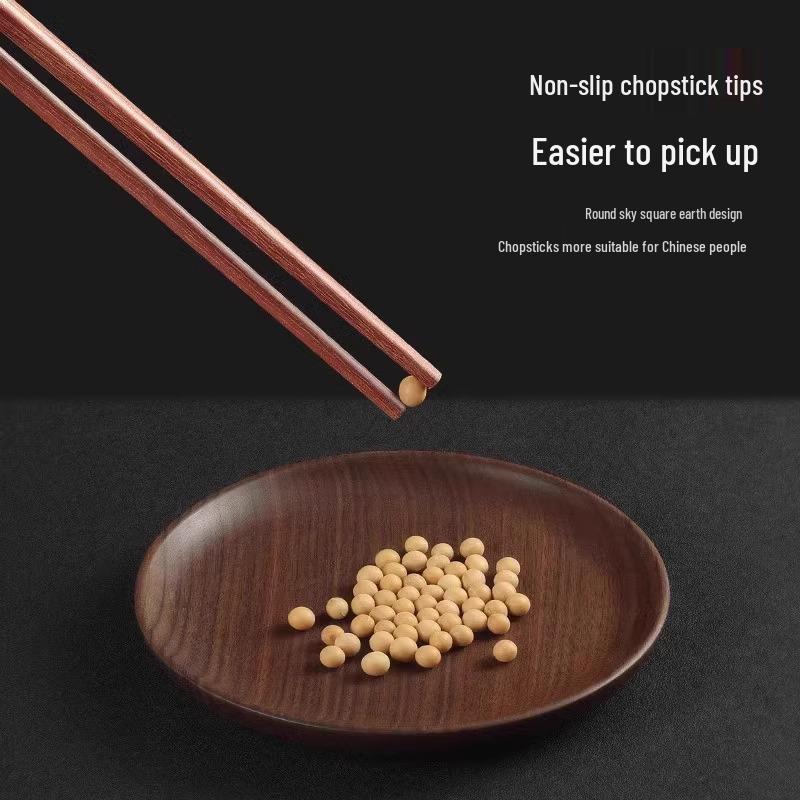 Natural Red Sandalwood Chopsticks: Unlacquered, Unwaxed, Anti-Mildew, Anti-Slip, Solid Wood for Kitchen Use.