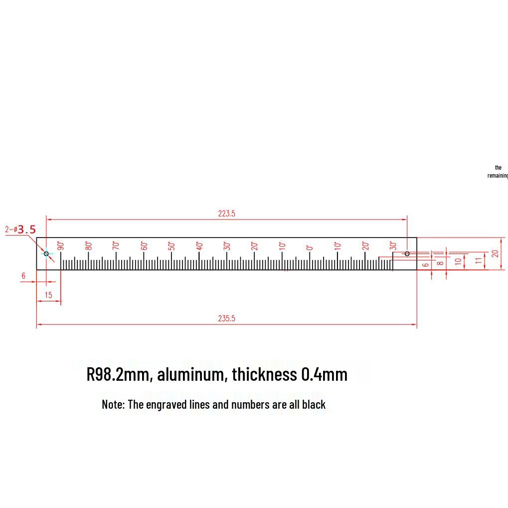 Stainless Steel & Aluminum Alloy Semi-Circular Graduated Angle Ruler with Arc Template