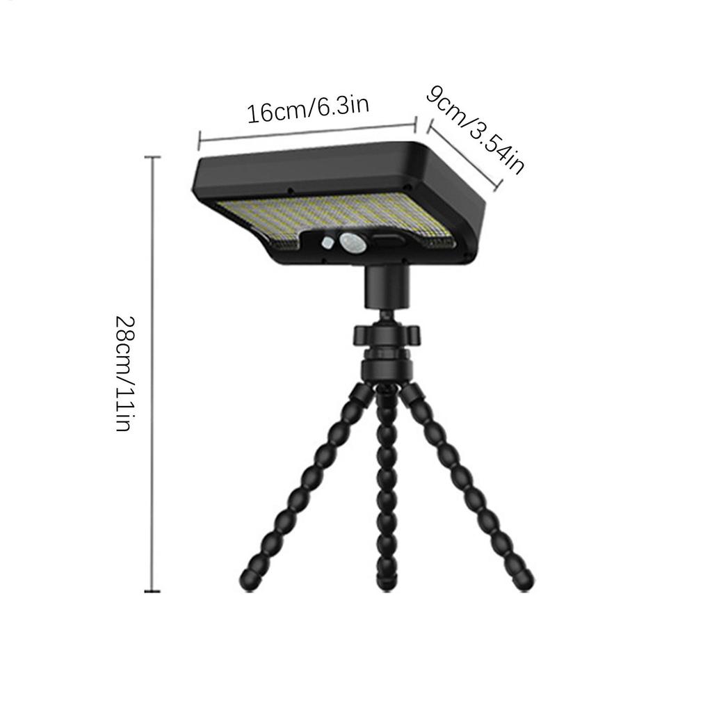 Outdoor Solar Lights With Motion Sensor 600LM 3 Color Modes Flexible Tripod Portable Waterproof Camping Lantern For Backyard