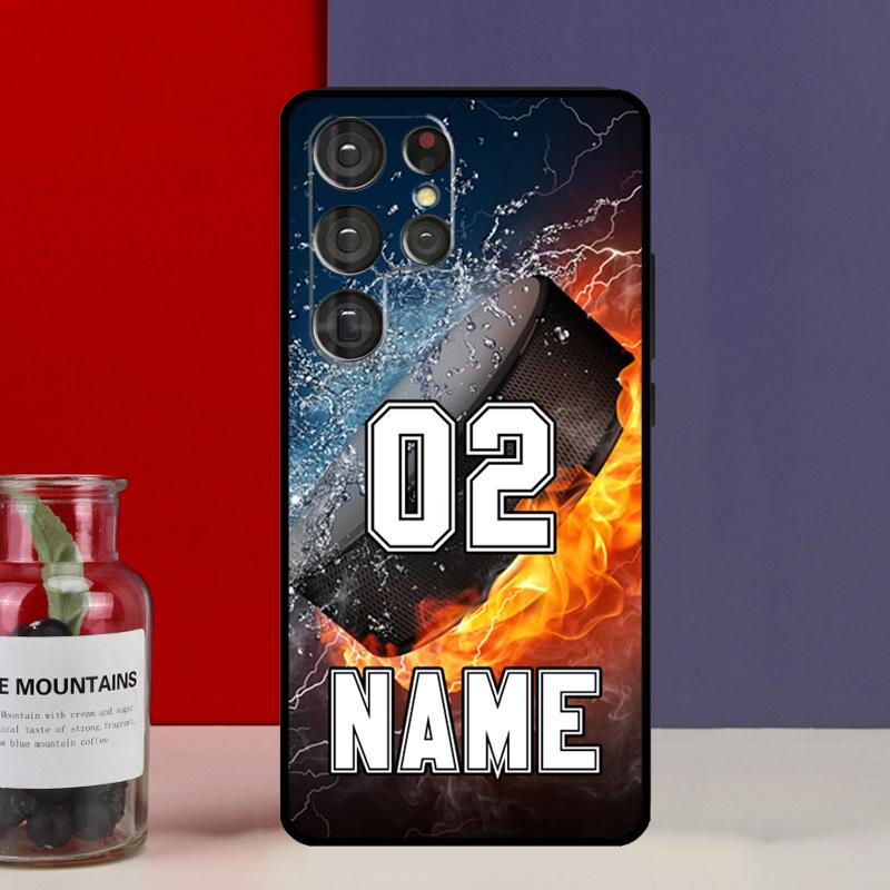 PERSONALIZED NUMBER NAME Hockey BASKETBALL Cover For Samsung Galaxy S20 FE S21 FE S22 S23 Ultra Note 20 10 S8 S9 S10 Plus Case