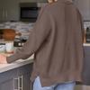Women's Oversized Batwing Sweaters 2025 Fall Outfits Trendy Crewneck Knit Side Slit Fashion Pullover Tops