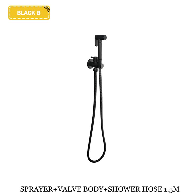 Toilet Mate Bathroom Bidet Shower Head Wall Mounted Black Copper Angle Valve Handheld Spray Gun Faucet Bathroom Accessories