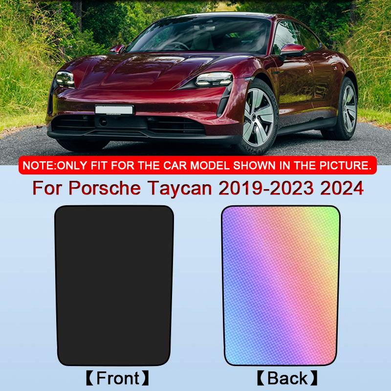 Car Clip-on Sunroof Skylight Blind Shading Cover Colorful Ice Crystal Auto Roof Sunshade For Porsche Taycan 2019-2022 2023 2024