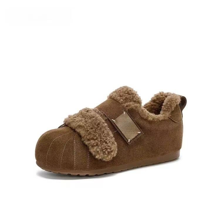 New classic regular Velcro plush warm comfortable platform German training shoes 40【foot length 25.0cm】 коричневый