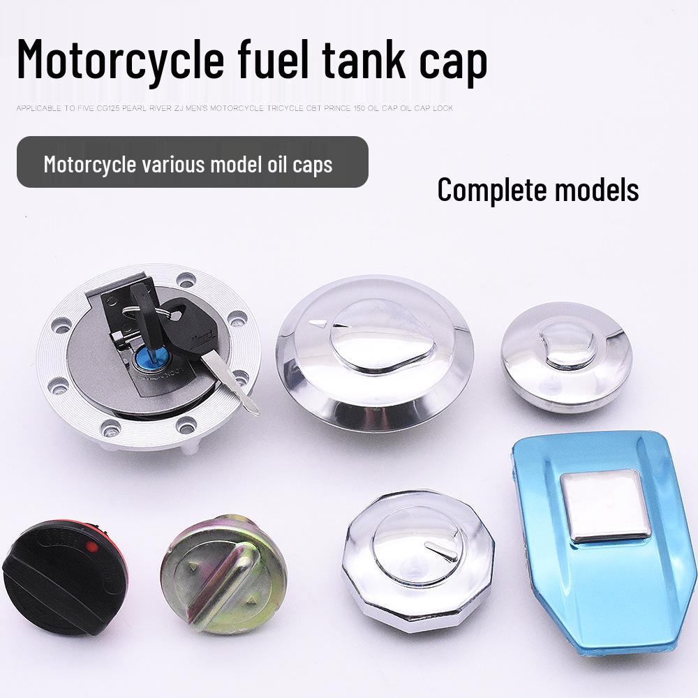 Tri-Wheel Motorcycle Fuel Cap Lock for AX100, Jinbiao, WY125, Kymco CBT, Dayang, Jog Lingying, and JH70 Models.