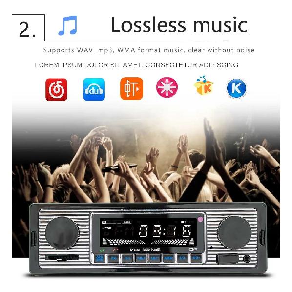 1Din MP3 Car Radio Bluetooth Vintage Dual Knob Player Support FM AUX EQ SD Card 12V Multimedia Stereo Head Unit USB TF Player