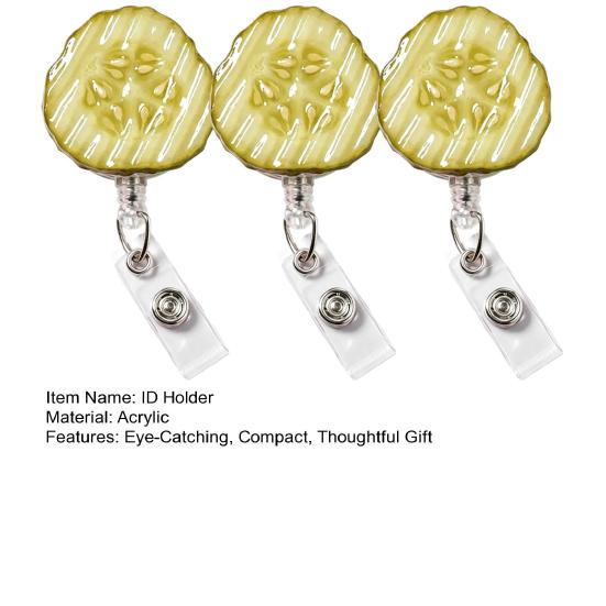 Pickle Retractable Badge Reels ID Holder with Strong Metal Clip Anti-slip Badge Holder for Work Badges Keys Bus Cards Access Cards