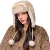 Polyester Trapper Ear Flap Hat Pom Poms Thick Plush Winter Hat Warm Ushanka Hat  Winter Season