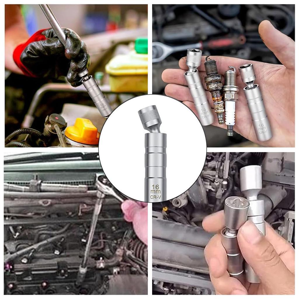 DEVENTORZ Plug Wrench 16mm Magnetic Universal Joint Spark Plug Wrench