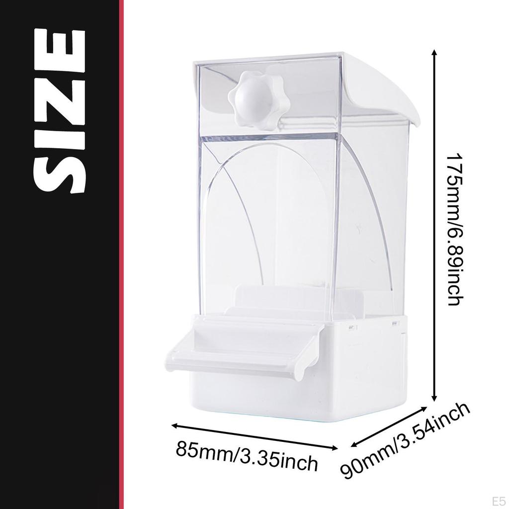 Automatischer Vogelfutterspender mit großem Vorratsbehälter und Napf für Sittiche Kanarienvögel