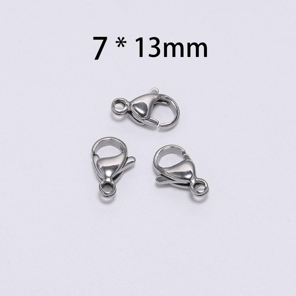 30pcs/lot 9 10 11 12 13 15mm Stainless Steel Lobster Clasp Hooks For DIY Necklace Bracelet Chain Fashion Jewelry Making Findings