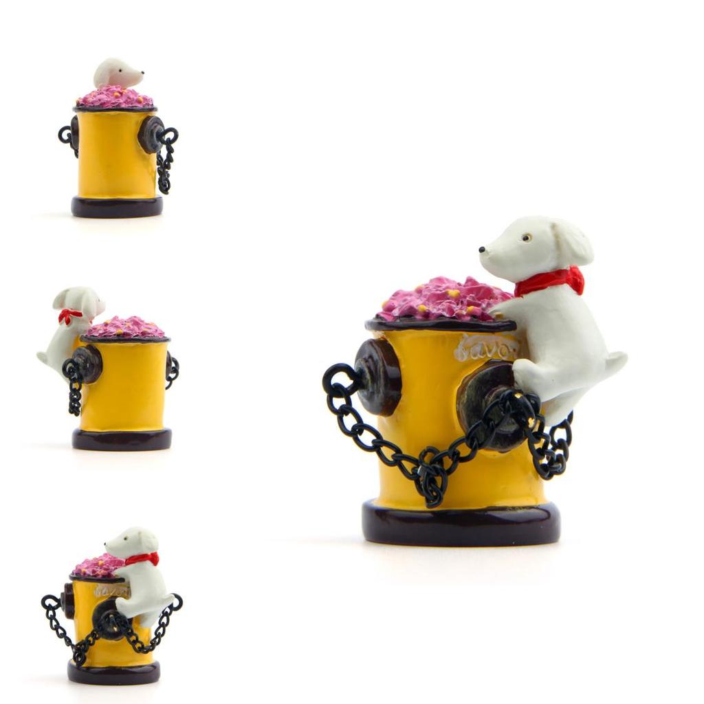 Small Dog Fire Hydrant Garden Decor With Resin Cartoon Style For Photography Props And Gift Ideas