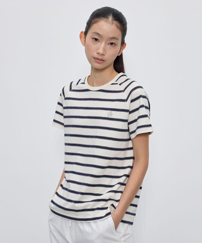CITYBREEZE Striped Raglan Short Sleeve T-Shirt_3 Colors