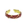 Court Style Medieval Red Lucky Transfer Enamel Drip Oil Opening Ring Butterfly High Sense Ring Woman