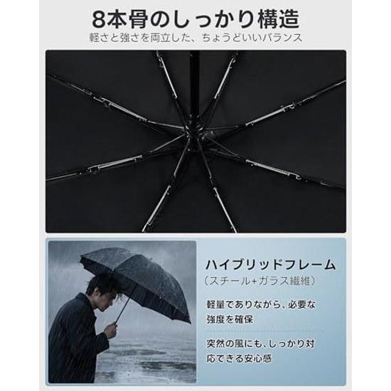 Foldable Umbrella Large Size Men Lightweight One-touch Automatic Open Close Sunshade Rain Sun Compatible Durable compact210T Super Water-repellent8 UV