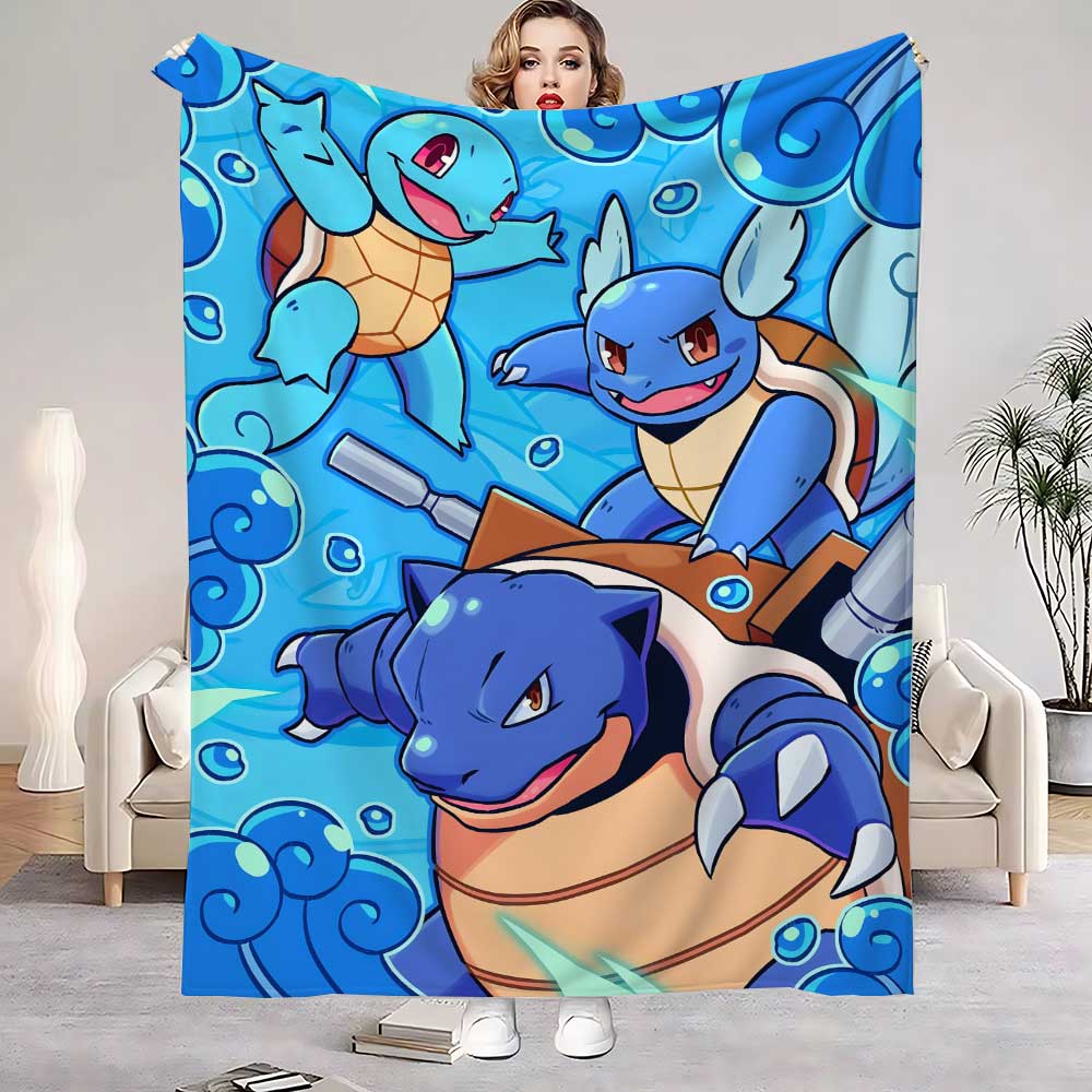 

Pokem-Squirtles Decorative Blanket School Bedroom Decoration Fluffy Soft Blankets for Bed Bedspread the Sofa Throw Warm Winter 150x200cm