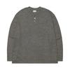 Henley Neck Knit Long Sleeve   Charcoal