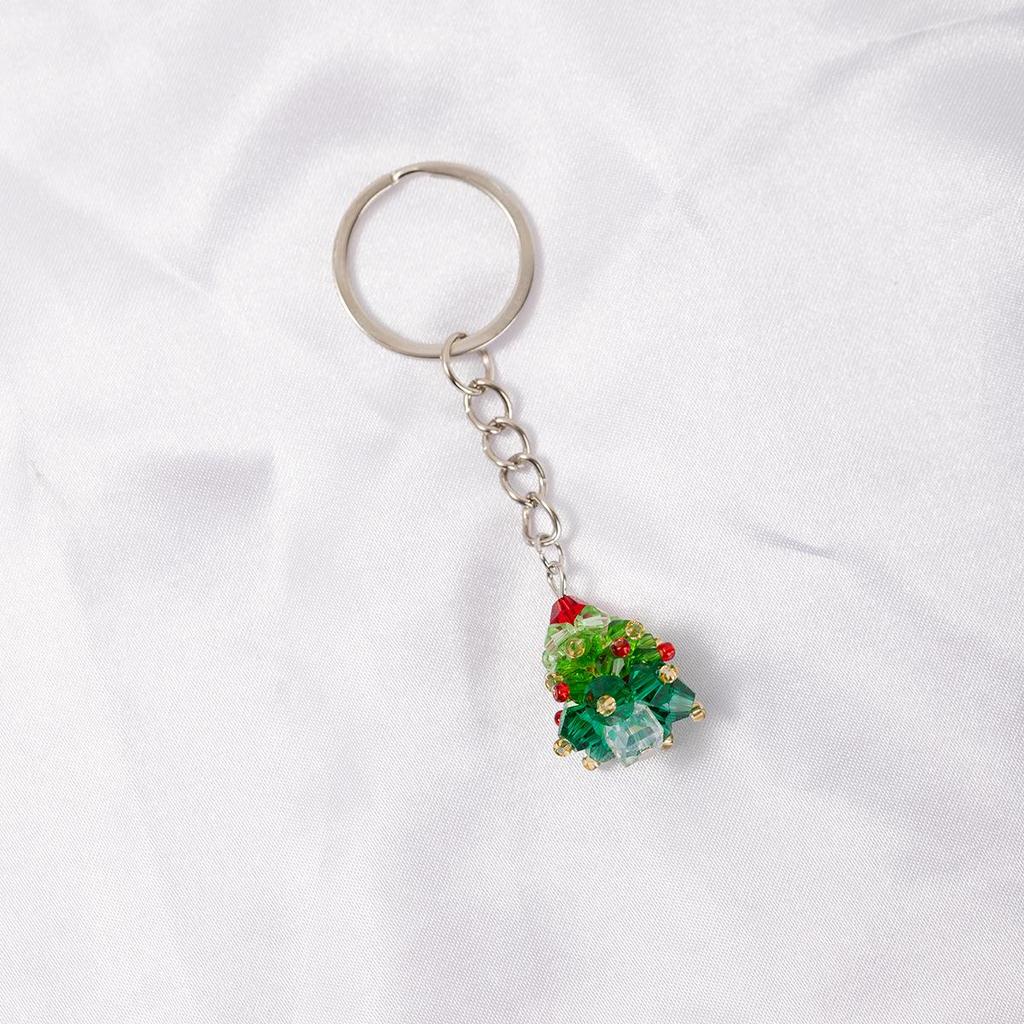 Crystal Christmas Tree Pendant Keychain Charm - Festive Accessory & Gift