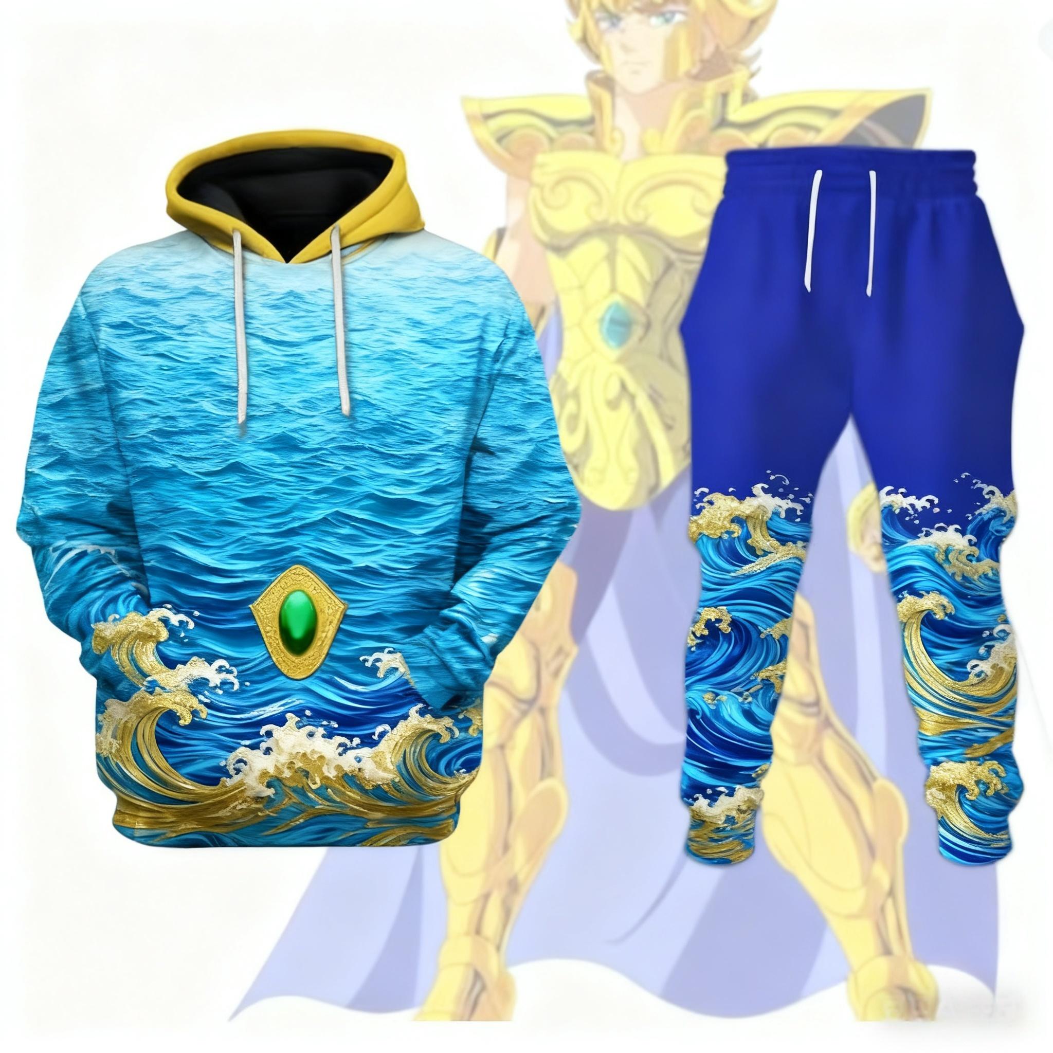 

Popular Cosplay Anime Saint Seiya printed hoodies pants sets 3D Street Harajuku Tracksuit sets Men s Sports jogging Set 5XL