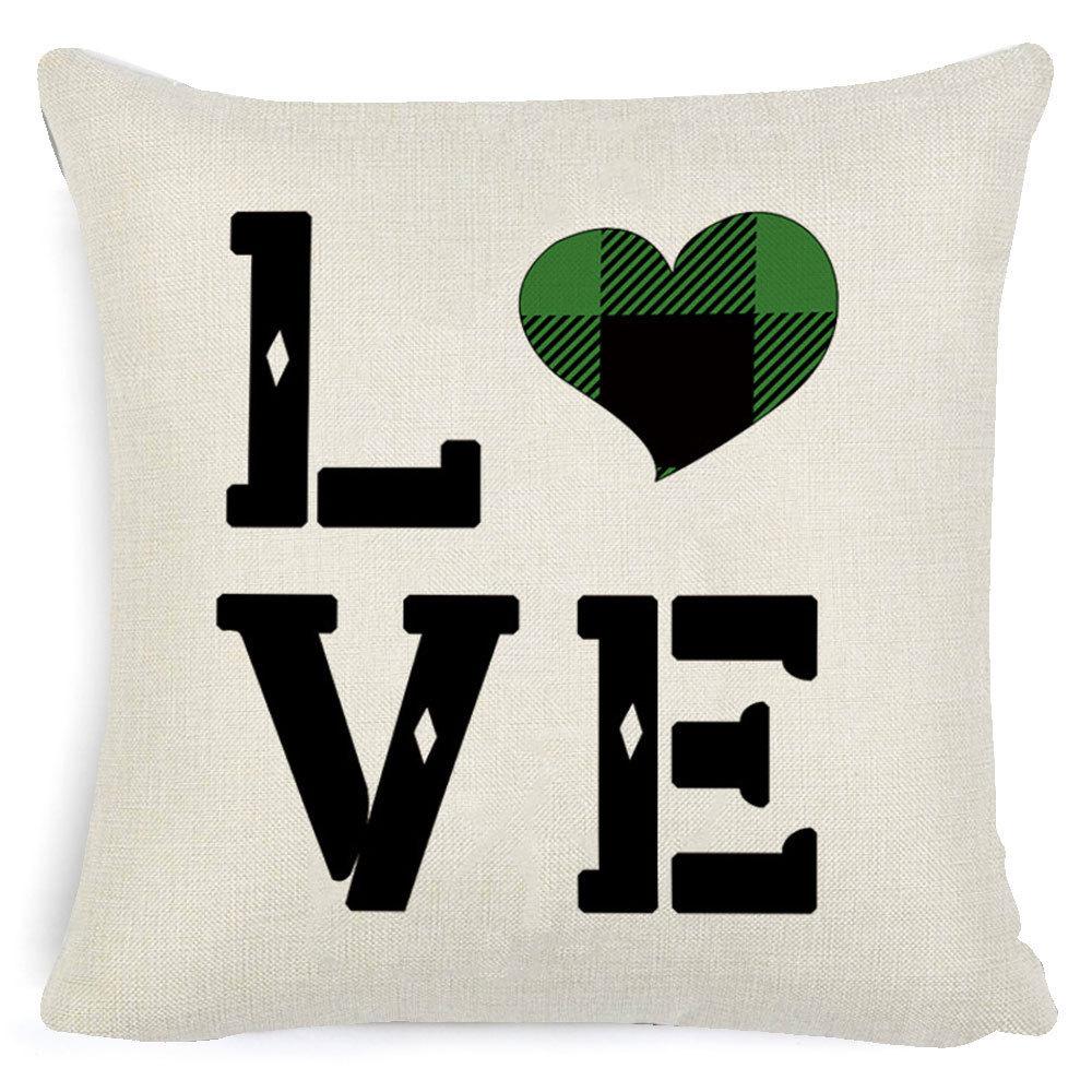St. Patrick's Day European Holiday Four-leaf Clover Cushion Pillow Case Office Lumbar Support