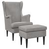 Armchair with Footstool 2 Pcs Light Grey Velvet