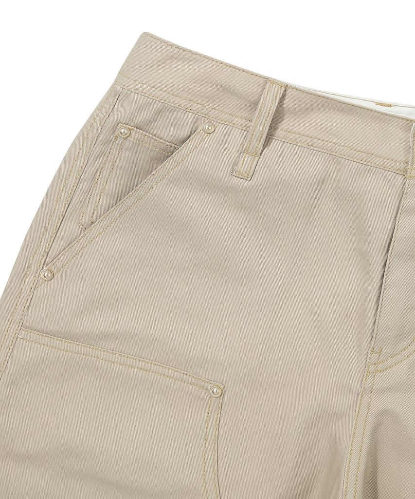 Syupeodeulai Cotton Carpenter Shorts Light Beige