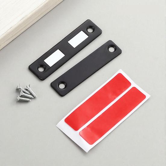 1 Set Ultra Thin Magnetic Door Catch Heavy Duty Stainless Steel Cabinet Door Magnet Adhesive Kitchen Closet Cupboard Drawer Magnetic Latch