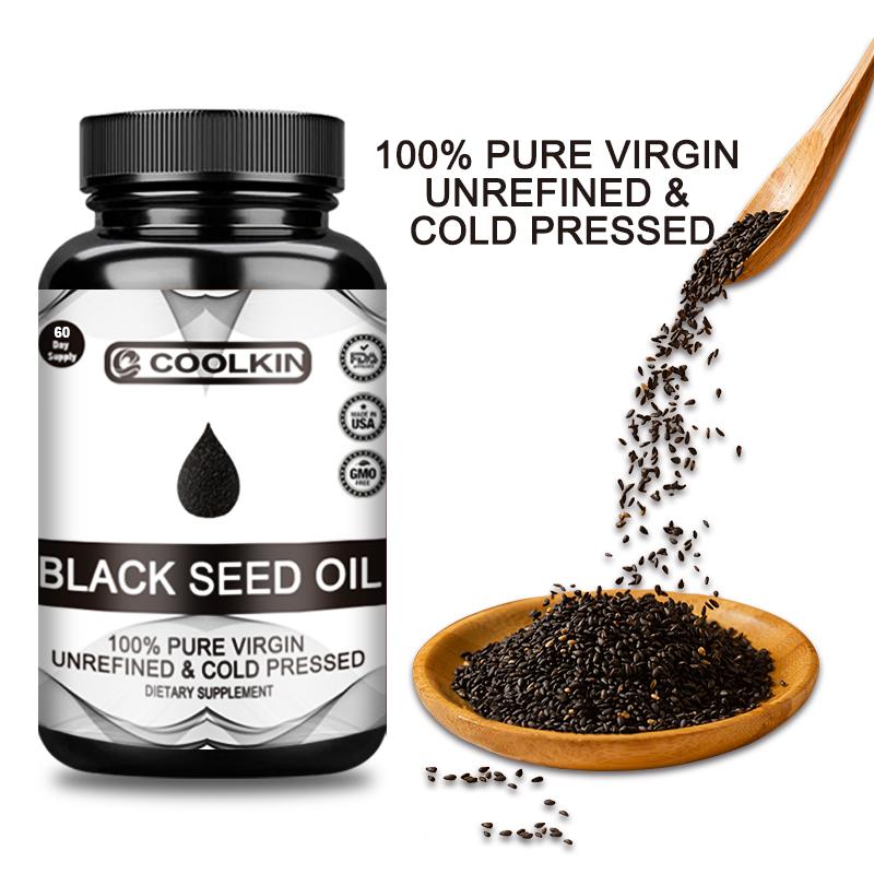 Coolkin Extracto de Aceite de Semilla de Comino Negro, Puro Virgen Prensado en Frío, Potencia la Inmunidad y Promueve la Digestión