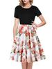 Round Neck Short-Sleeve Printed Dress