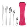 5pcs Bone Pack Outdoor Travel Portable Tableware Knife, Fork, Spoon Set, Stainless Steel Knife, Fork Set Hot Selling