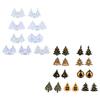 9Pcs Epoxy Geometric Mold Christmas Tree Earrings Pendant Keychain Silicone Mold